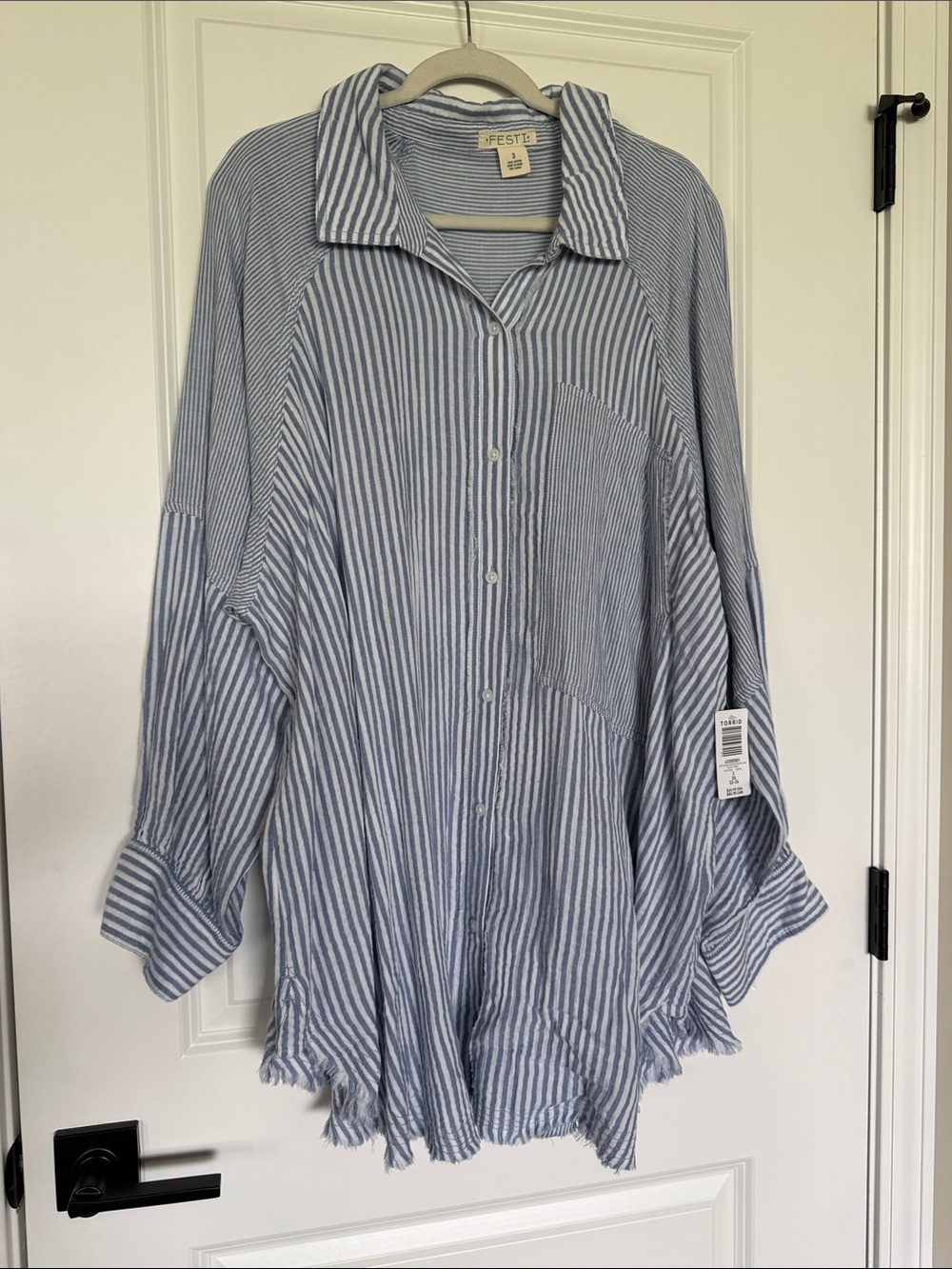 torrid Festi Cotton LS Button Up Relaxed Tunic